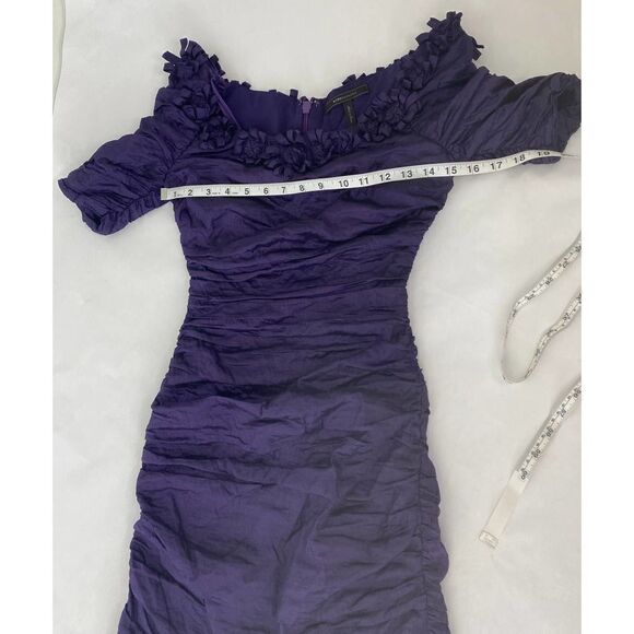 BCBGMaxazria Meredith Mini Dress Purple Midnight Holiday  Cocktail - Size 6 - Picture 8 of 10